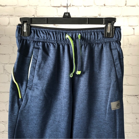 Youth (Boys) Russell Navy Blue Sweatepants with Lime Green Accents. Size 14/16 - Picture 3 of 12